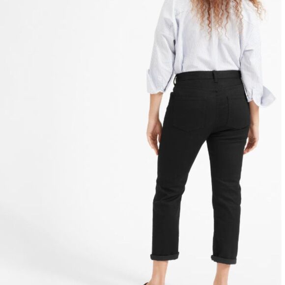 EVERLANE MODERN JEANS SIZE 24 BLACK SOLID ANKLE POCKETS - Picture 2 of 12